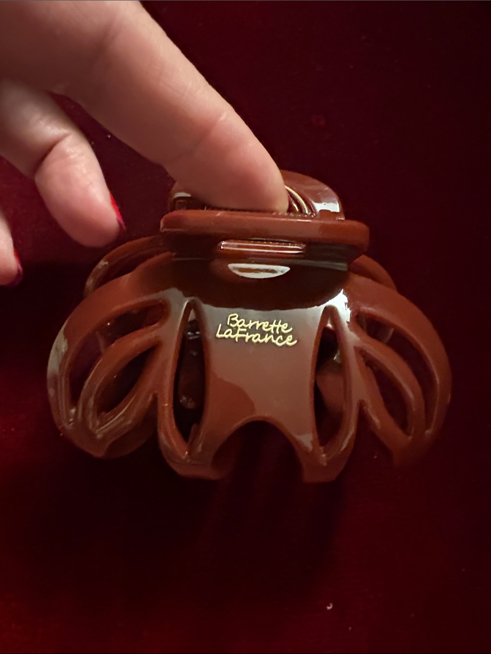 Barrette LaFrance Brown Acrylic Hair Claw Clip